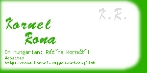 kornel rona business card